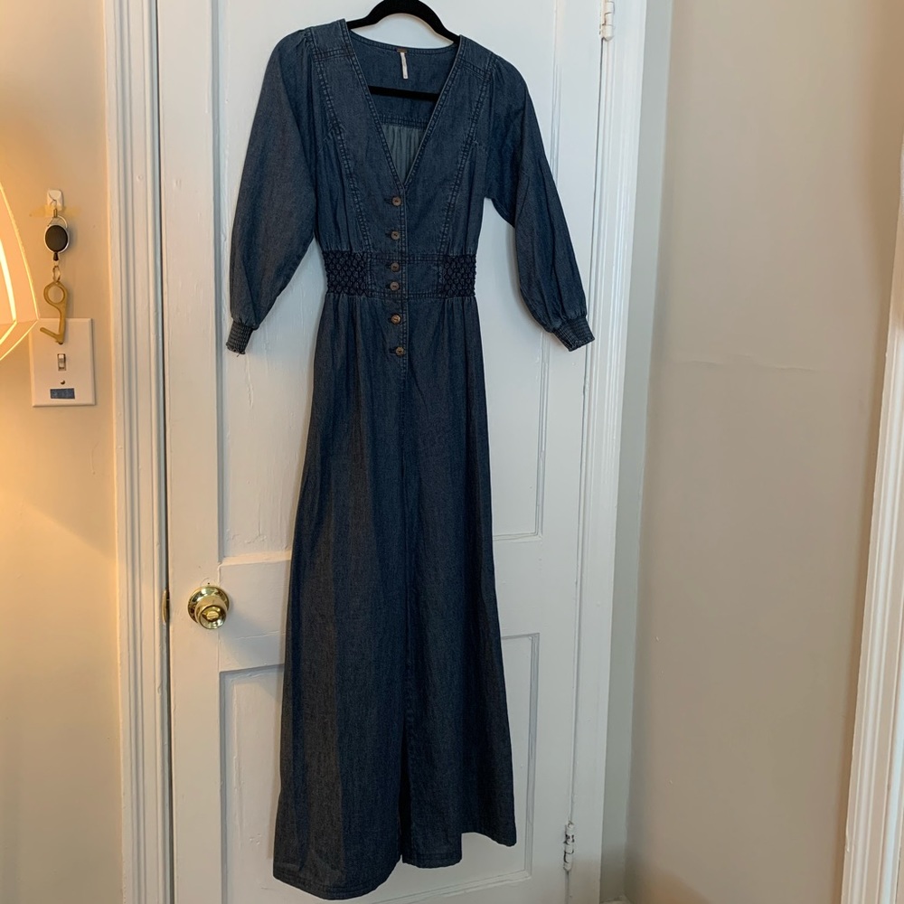 Free People Benny Jumper Denim XS NWOT